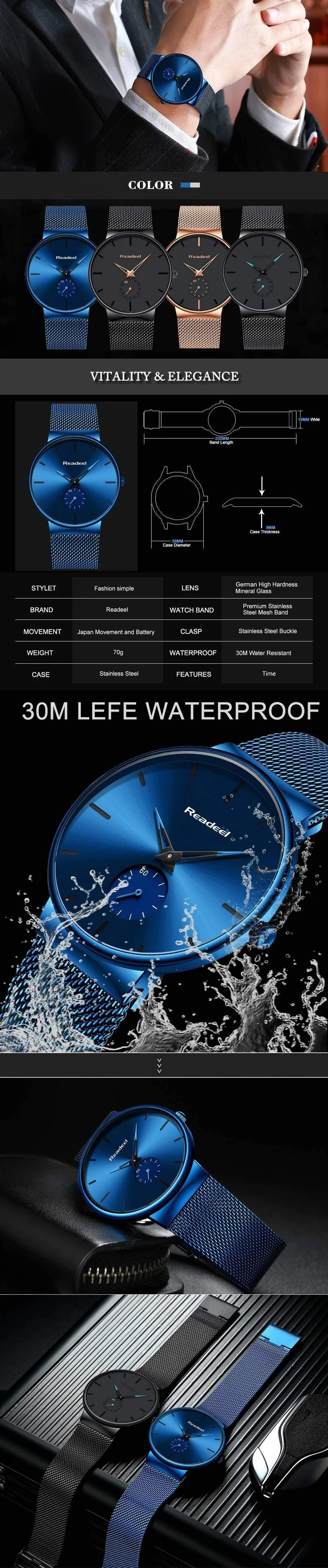 Sportuhren Top Marke Luxus Ultra Thin Casual Wasserdichte Sportuhr Quarz Vollstahl Herrenuhr Relogio Masculino