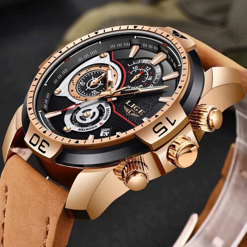 Herren Uhren Top Brand Luxus Casual Leder Quarz Uhr Männlichen Sport Wasserdichte Uhr Gold Uhr Männer Relogio Masculino
