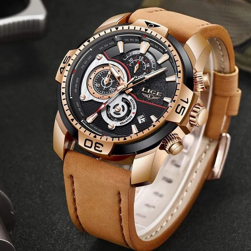 Herren Uhren Top Brand Luxus Casual Leder Quarz Uhr Männlichen Sport Wasserdichte Uhr Gold Uhr Männer Relogio Masculino
