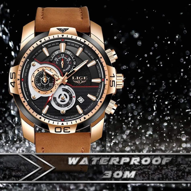 Herren Uhren Top Brand Luxus Casual Leder Quarz Uhr Männlichen Sport Wasserdichte Uhr Gold Uhr Männer Relogio Masculino
