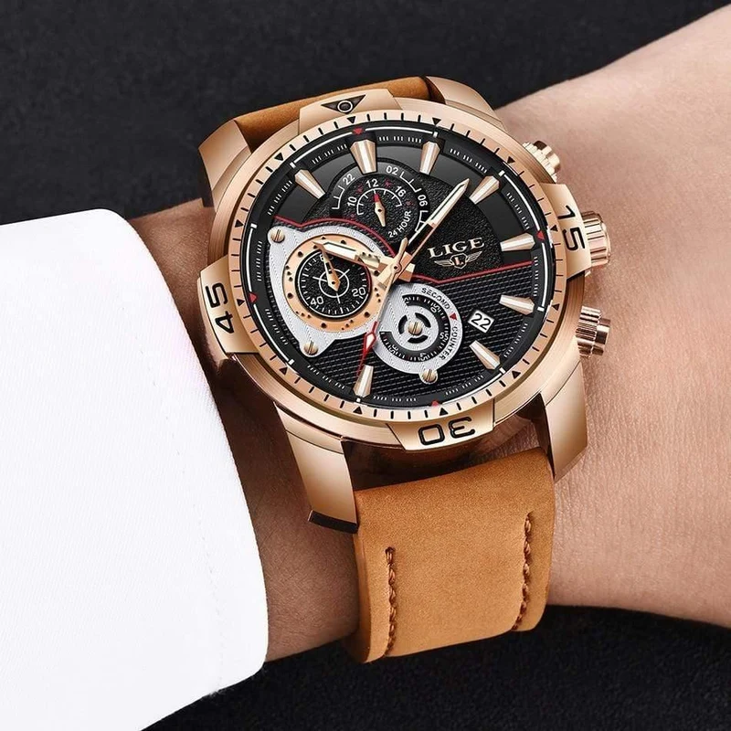 Herren Uhren Top Brand Luxus Casual Leder Quarz Uhr Männlichen Sport Wasserdichte Uhr Gold Uhr Männer Relogio Masculino