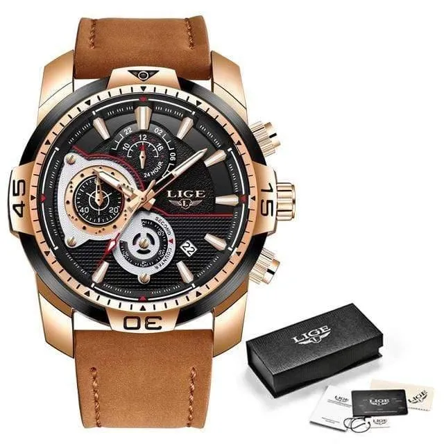 Herren Uhren Top Brand Luxus Casual Leder Quarz Uhr Männlichen Sport Wasserdichte Uhr Gold Uhr Männer Relogio Masculino