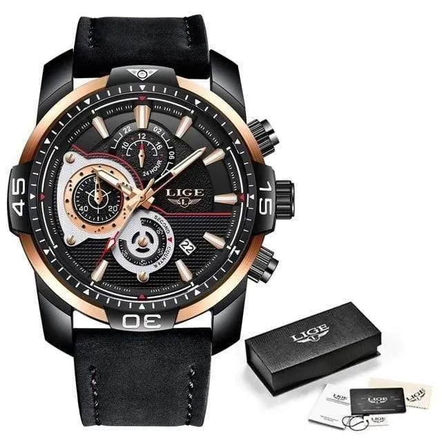 Herren Uhren Top Brand Luxus Casual Leder Quarz Uhr Männlichen Sport Wasserdichte Uhr Gold Uhr Männer Relogio Masculino