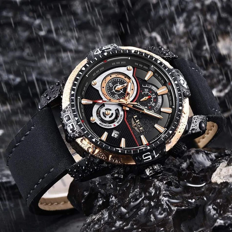 Herren Uhren Top Brand Luxus Casual Leder Quarz Uhr Männlichen Sport Wasserdichte Uhr Gold Uhr Männer Relogio Masculino