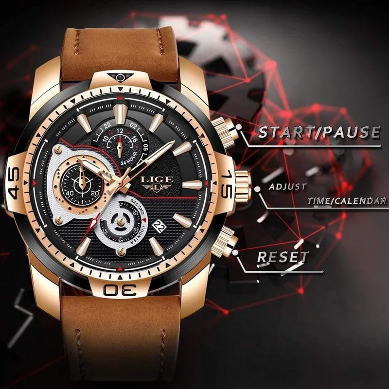 Herren Uhren Top Brand Luxus Casual Leder Quarz Uhr Männlichen Sport Wasserdichte Uhr Gold Uhr Männer Relogio Masculino