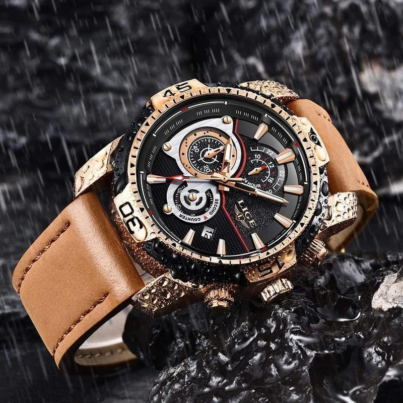 Herren Uhren Top Brand Luxus Casual Leder Quarz Uhr Männlichen Sport Wasserdichte Uhr Gold Uhr Männer Relogio Masculino
