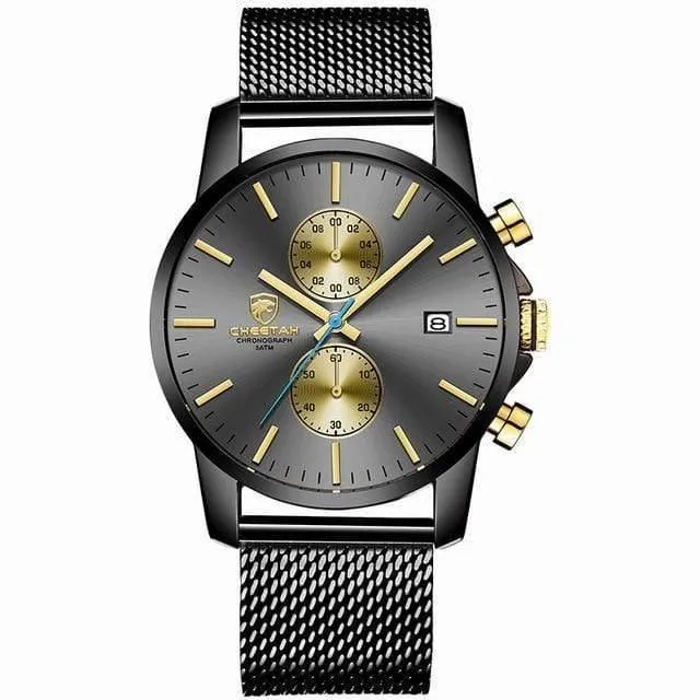 Herrenuhr CHEETAH Brand Fashion Sport Quarzuhren Herren Leder Wasserdicht Chronograph Uhr Business Relogio Masculino