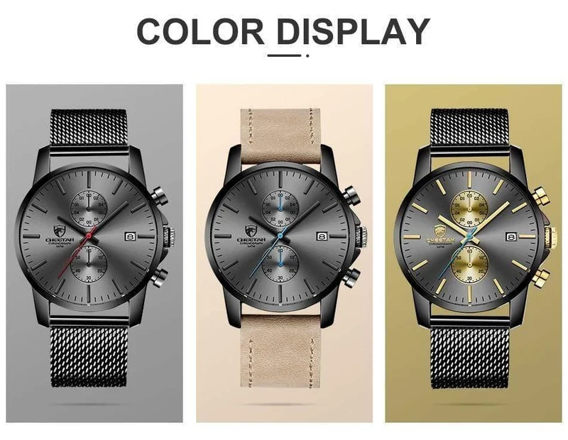 Herrenuhr CHEETAH Brand Fashion Sport Quarzuhren Herren Leder Wasserdicht Chronograph Uhr Business Relogio Masculino