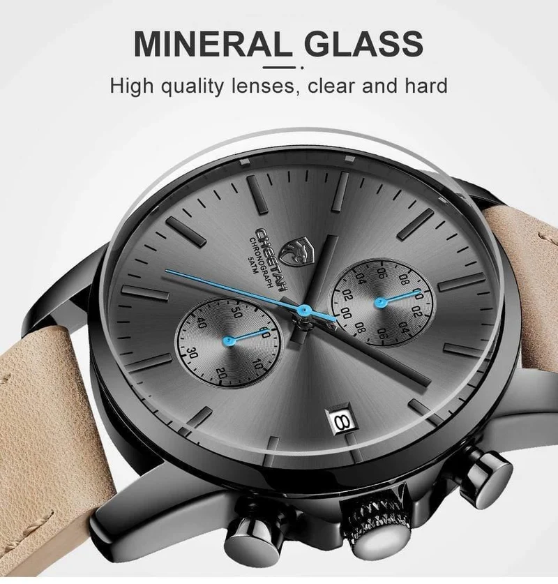 Herrenuhr CHEETAH Brand Fashion Sport Quarzuhren Herren Leder Wasserdicht Chronograph Uhr Business Relogio Masculino