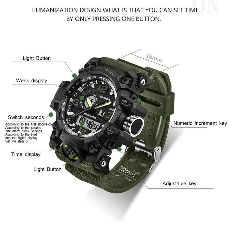 Military Herrenuhren Top-Marke Luxus wasserdichte Sportuhr Männer S Shock Quarzuhren Uhr Relogio Masculino