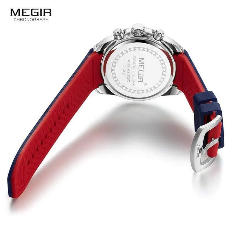 Herren-Chronograph, analoge Quarzuhr mit Datum, leuchtenden Zeigern, wasserdichtem Silikonarmband