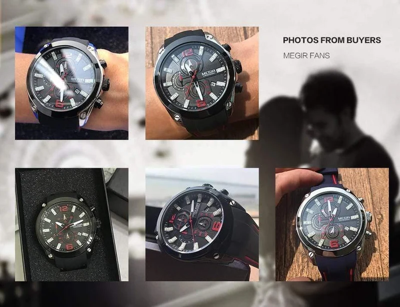 Herren-Chronograph, analoge Quarzuhr mit Datum, leuchtenden Zeigern, wasserdichtem Silikonarmband