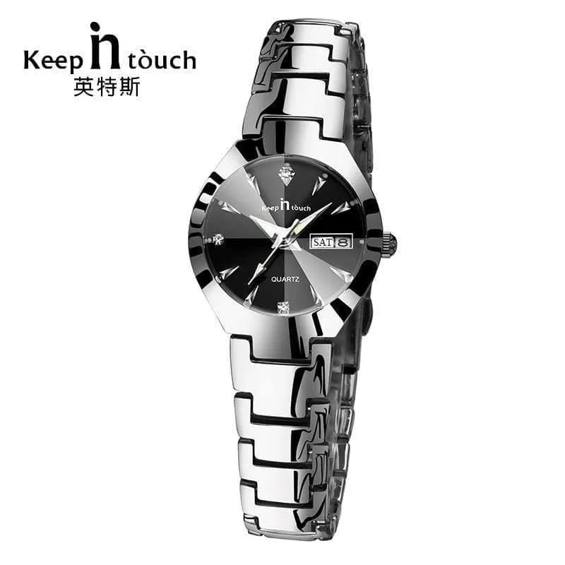 Uhr Frauen Quarz Kalender Strass Kleid Armband Damenuhr Ladies Luminous Relogio Feminino