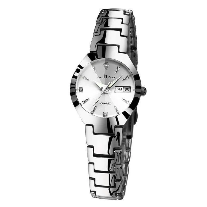 Uhr Frauen Quarz Kalender Strass Kleid Armband Damenuhr Ladies Luminous Relogio Feminino