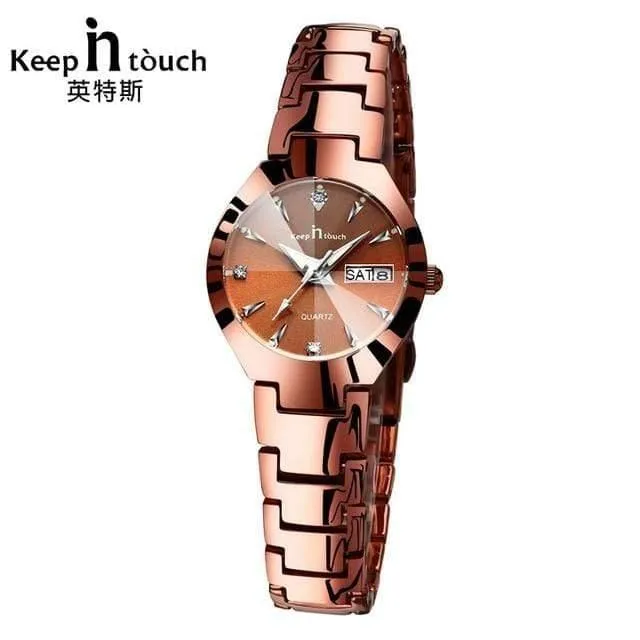 Uhr Frauen Quarz Kalender Strass Kleid Armband Damenuhr Ladies Luminous Relogio Feminino