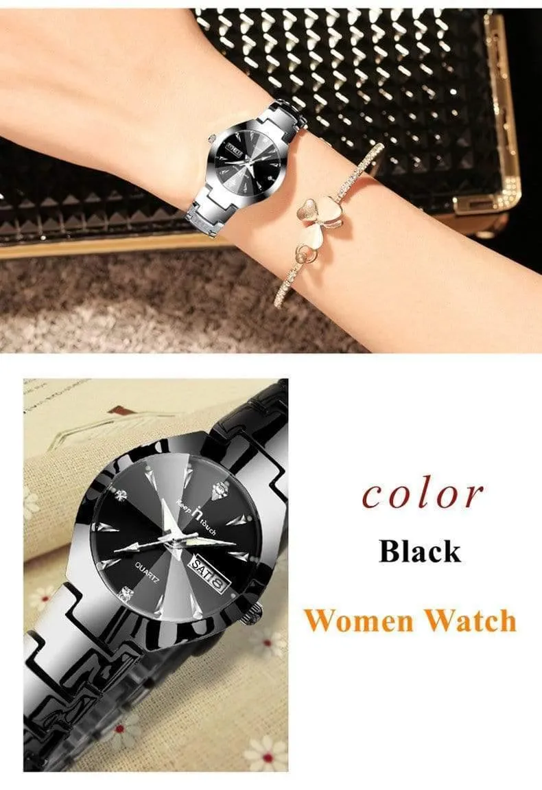 Uhr Frauen Quarz Kalender Strass Kleid Armband Damenuhr Ladies Luminous Relogio Feminino