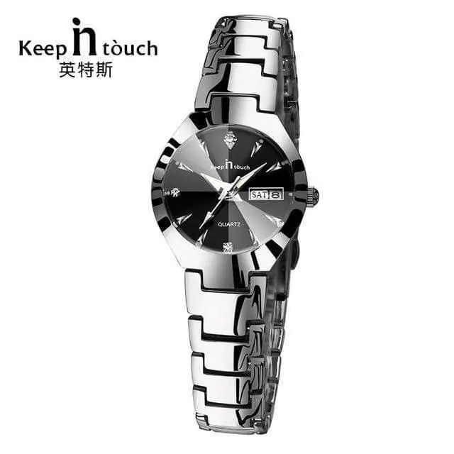 Uhr Frauen Quarz Kalender Strass Kleid Armband Damenuhr Ladies Luminous Relogio Feminino