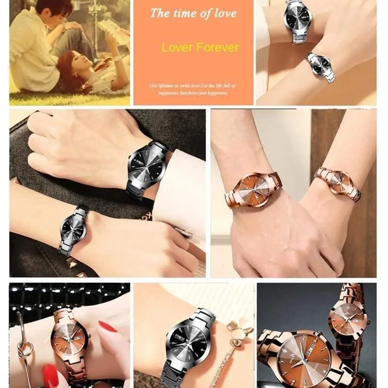 Uhr Frauen Quarz Kalender Strass Kleid Armband Damenuhr Ladies Luminous Relogio Feminino
