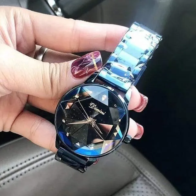 Uhr-Frauen-Kleid-Uhr-Mode-Rosen-Goldquarz passt weibliche Edelstahl-Armbanduhren auf