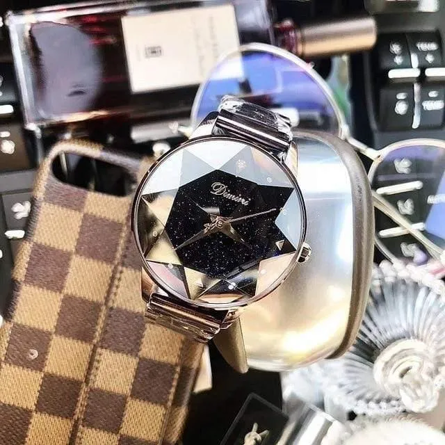 Uhr-Frauen-Kleid-Uhr-Mode-Rosen-Goldquarz passt weibliche Edelstahl-Armbanduhren auf