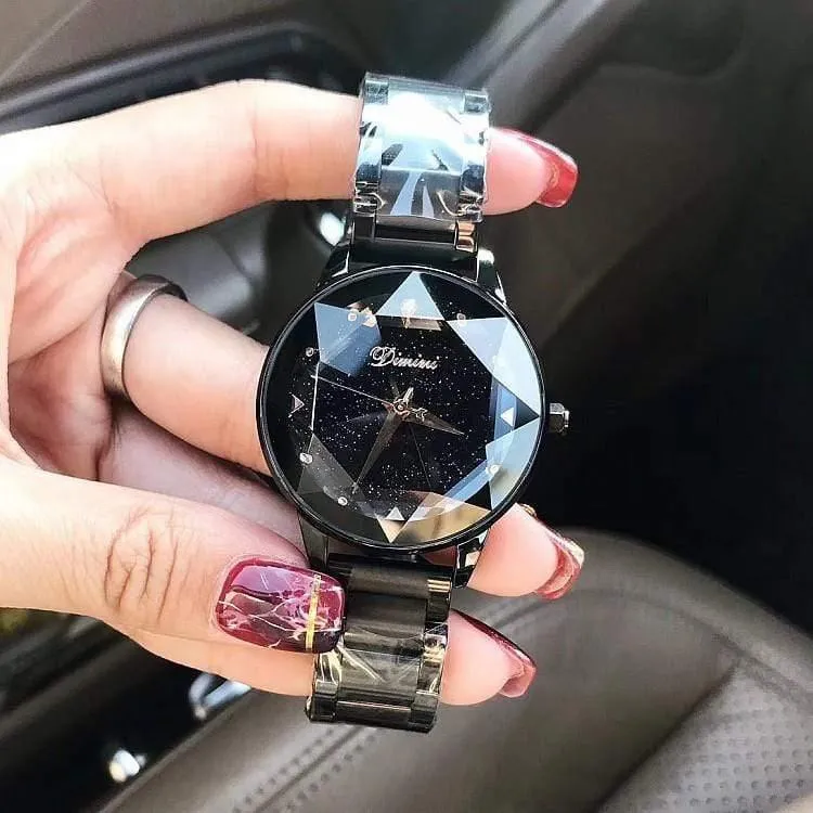 Uhr-Frauen-Kleid-Uhr-Mode-Rosen-Goldquarz passt weibliche Edelstahl-Armbanduhren auf
