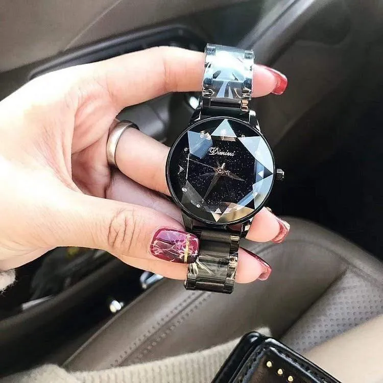Uhr-Frauen-Kleid-Uhr-Mode-Rosen-Goldquarz passt weibliche Edelstahl-Armbanduhren auf