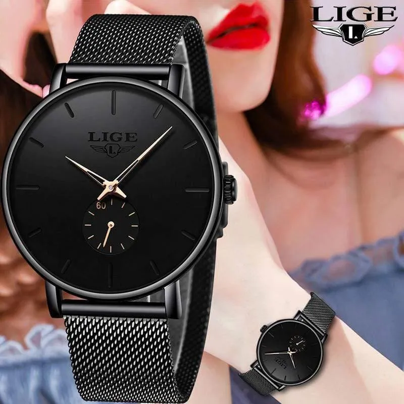 Damenuhren Top-Marke Luxus Casual Fashion Watch Damen Quarz wasserdicht Uhr Mesh Gürtel Damen Armbanduhr Damenuhr
