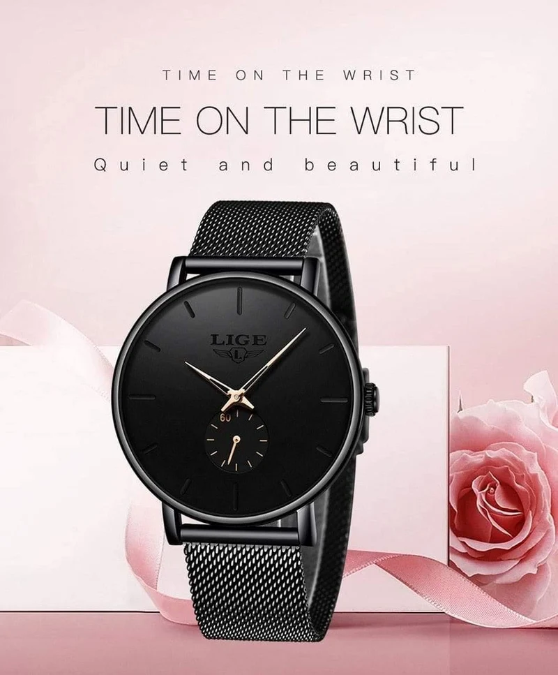 Damenuhren Top-Marke Luxus Casual Fashion Watch Damen Quarz wasserdicht Uhr Mesh Gürtel Damen Armbanduhr Damenuhr