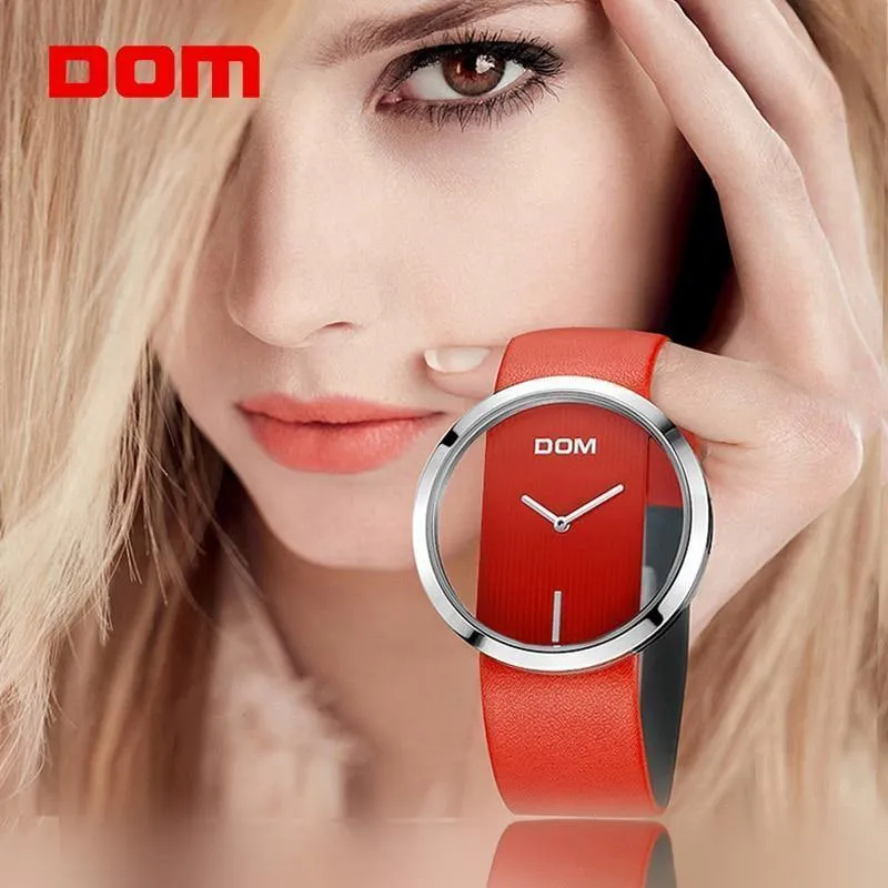 Mode lässig einzigartige Dame Armbanduhren Leder Quarz wasserdicht stilvolle Armbanduhren LP-205