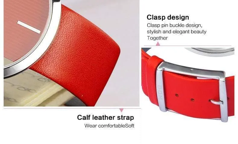 Mode lässig einzigartige Dame Armbanduhren Leder Quarz wasserdicht stilvolle Armbanduhren LP-205