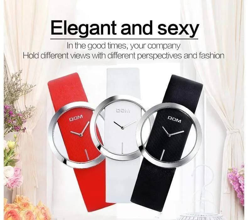 Mode lässig einzigartige Dame Armbanduhren Leder Quarz wasserdicht stilvolle Armbanduhren LP-205