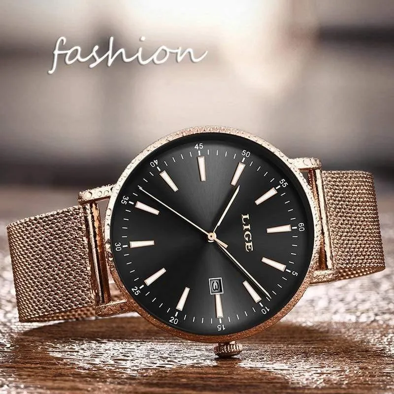 Uhr Frauen Edelstahl Wasserdichte Uhr Super Slim Mesh Gürtel Uhr Damen Geschenk Uhr Relogio feminino