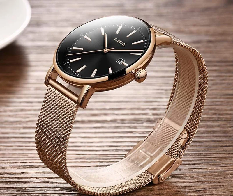 Uhr Frauen Edelstahl Wasserdichte Uhr Super Slim Mesh Gürtel Uhr Damen Geschenk Uhr Relogio feminino