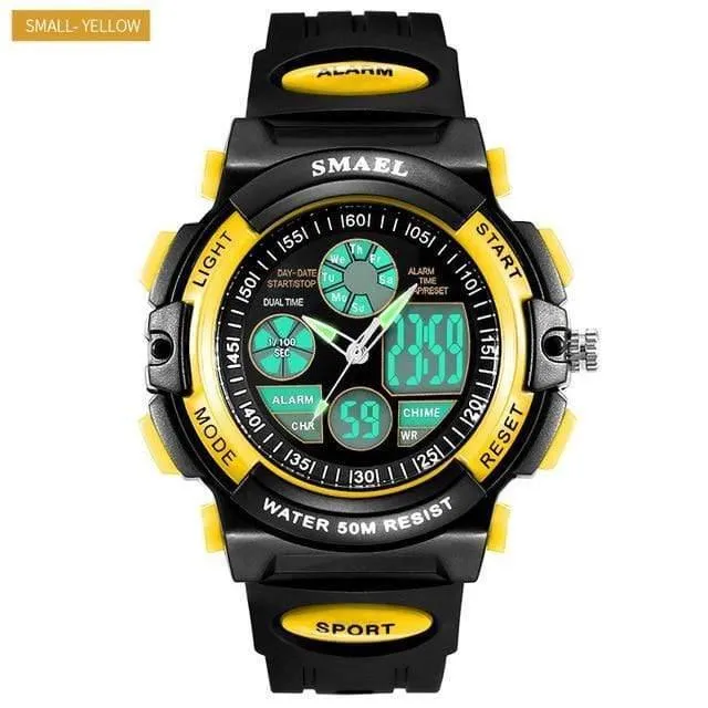 Kinder Led-anzeige Digitaluhr 50M Wasserdichte Kinder Sportuhren Multifunktions Quarz Jungen / Mädchen Studenten Armbanduhr