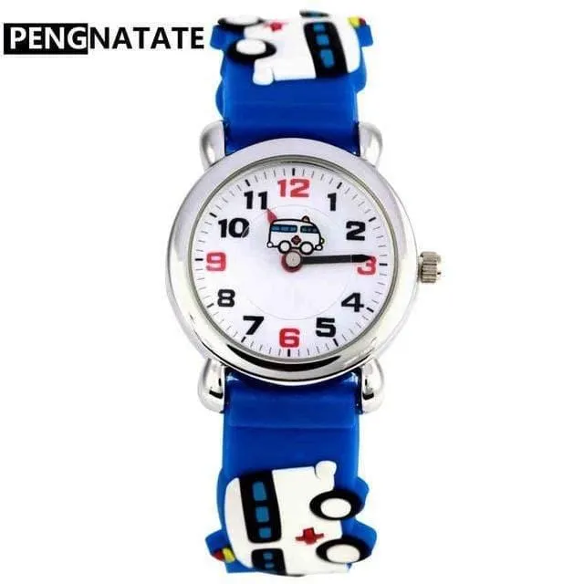 Kinderuhren Heißer Verkauf 3D Cartoon Bagger Silikon Armband Armbanduhr Mode Student Kinder Uhr Jungen Geschenke