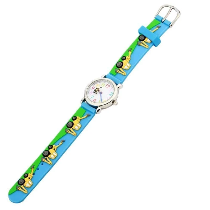 Kinderuhren Heißer Verkauf 3D Cartoon Bagger Silikon Armband Armbanduhr Mode Student Kinder Uhr Jungen Geschenke