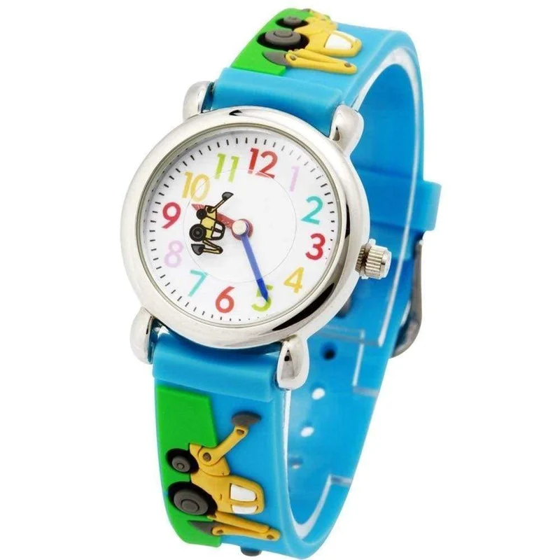 Kinderuhren Heißer Verkauf 3D Cartoon Bagger Silikon Armband Armbanduhr Mode Student Kinder Uhr Jungen Geschenke