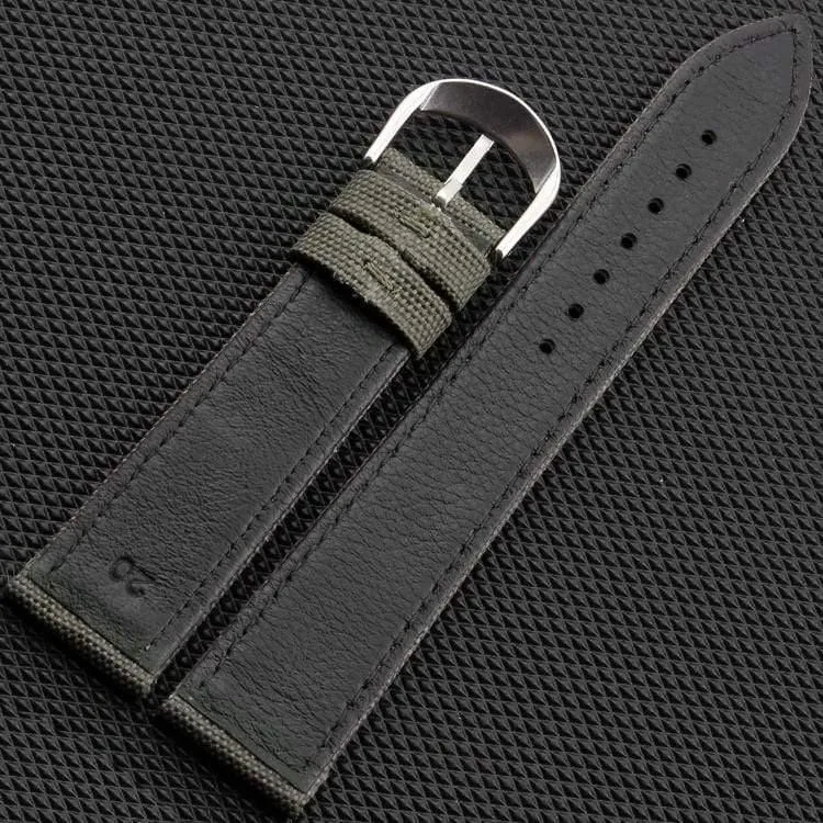 Canvas Nylon Echtleder Innenarmband Canvas Zweiteiliges Uhrenarmband 18mm 20mm 22mm 24mm