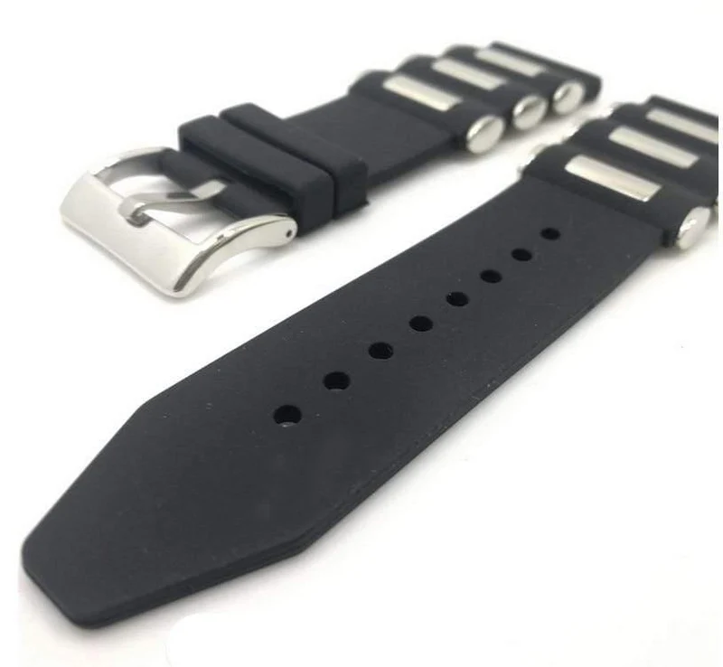 1PCS 20MM 22MM 24MM 26MM Gummi uhrenarmband uhrenarmband uhrenteile schwarz farbe erhältlich -0328-1WS