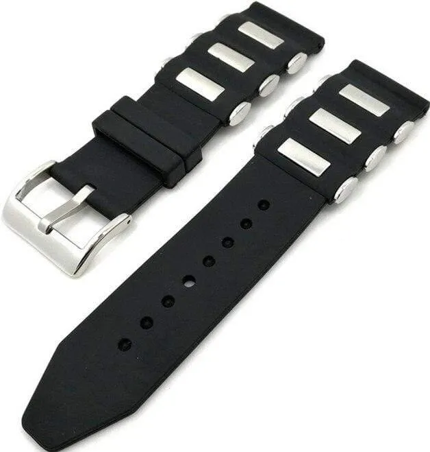 1PCS 20MM 22MM 24MM 26MM Gummi uhrenarmband uhrenarmband uhrenteile schwarz farbe erhältlich -0328-1WS
