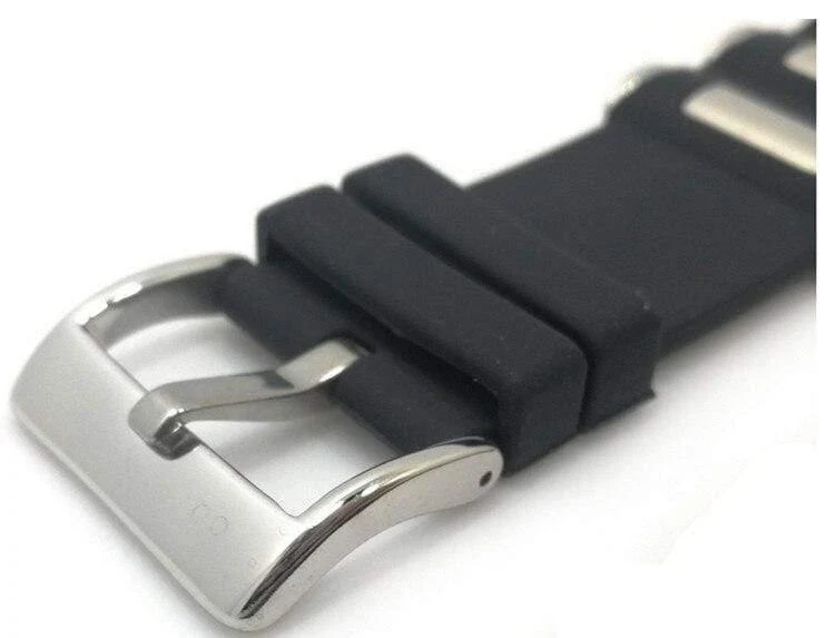 1PCS 20MM 22MM 24MM 26MM Gummi uhrenarmband uhrenarmband uhrenteile schwarz farbe erhältlich -0328-1WS