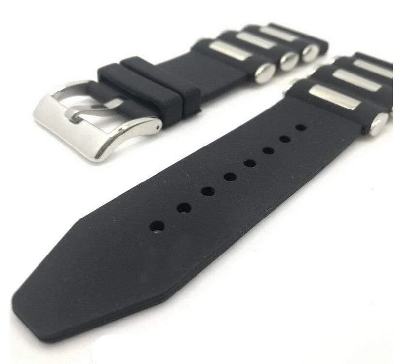 1PCS 20MM 22MM 24MM 26MM Gummi uhrenarmband uhrenarmband uhrenteile schwarz farbe erhältlich -0328-1WS