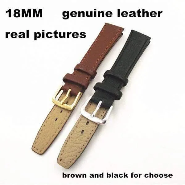 50 Teile/los 18mm echtes leder uhrenarmband uhrenarmband uhrenteile schwarz und braun farbe - 091203