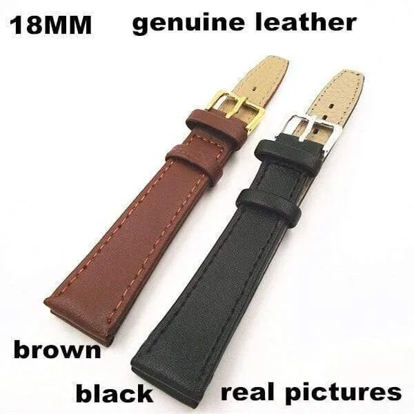 50 Teile/los 18mm echtes leder uhrenarmband uhrenarmband uhrenteile schwarz und braun farbe - 091203