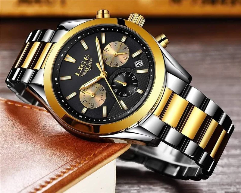 Herrenuhren Top-Marke Luxus Fashion Business Quarzuhr Männer wasserdicht voller Stahl Sportuhr
