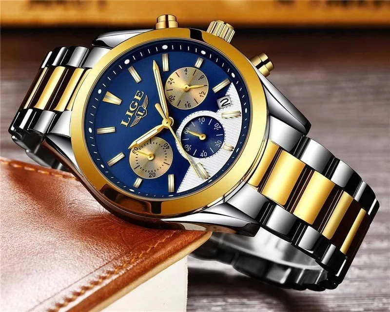 Herrenuhren Top-Marke Luxus Fashion Business Quarzuhr Männer wasserdicht voller Stahl Sportuhr