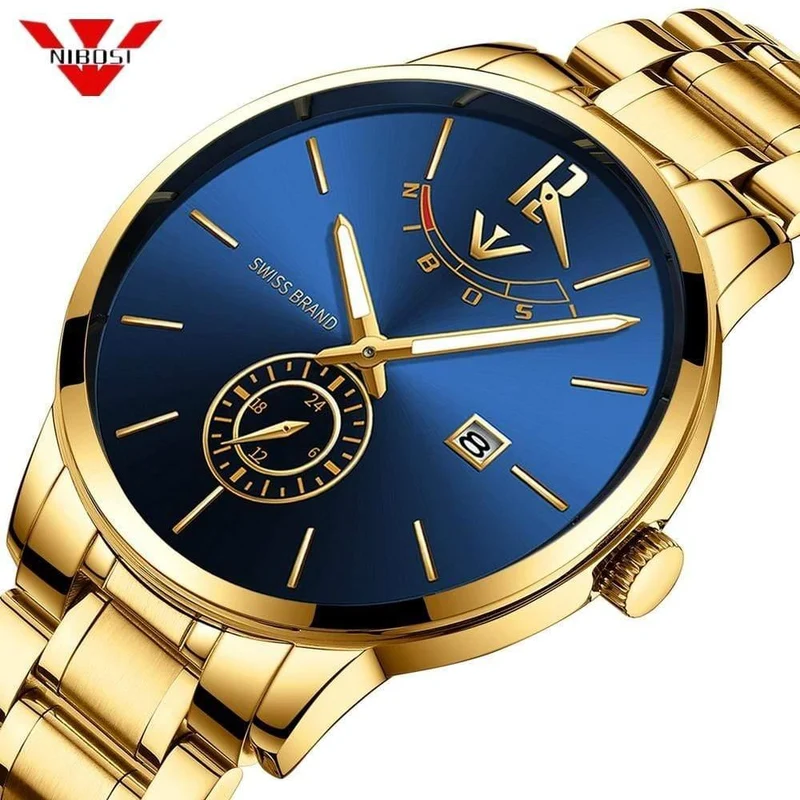 Gold Uhr Herren Uhren Top Marke Luxus Sport Quarz Uhr Business Wasserdichte Armbanduhr