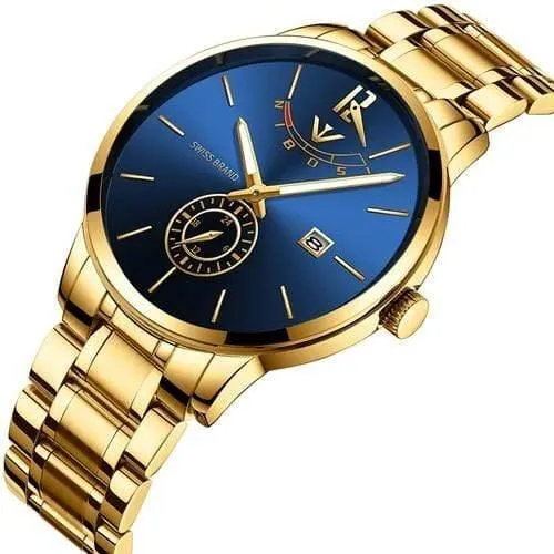 Gold Uhr Herren Uhren Top Marke Luxus Sport Quarz Uhr Business Wasserdichte Armbanduhr