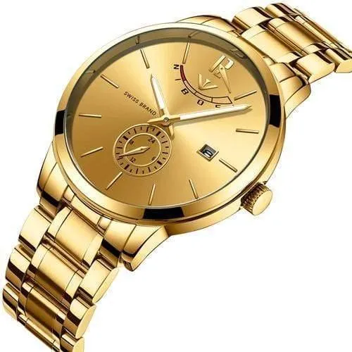 Gold Uhr Herren Uhren Top Marke Luxus Sport Quarz Uhr Business Wasserdichte Armbanduhr