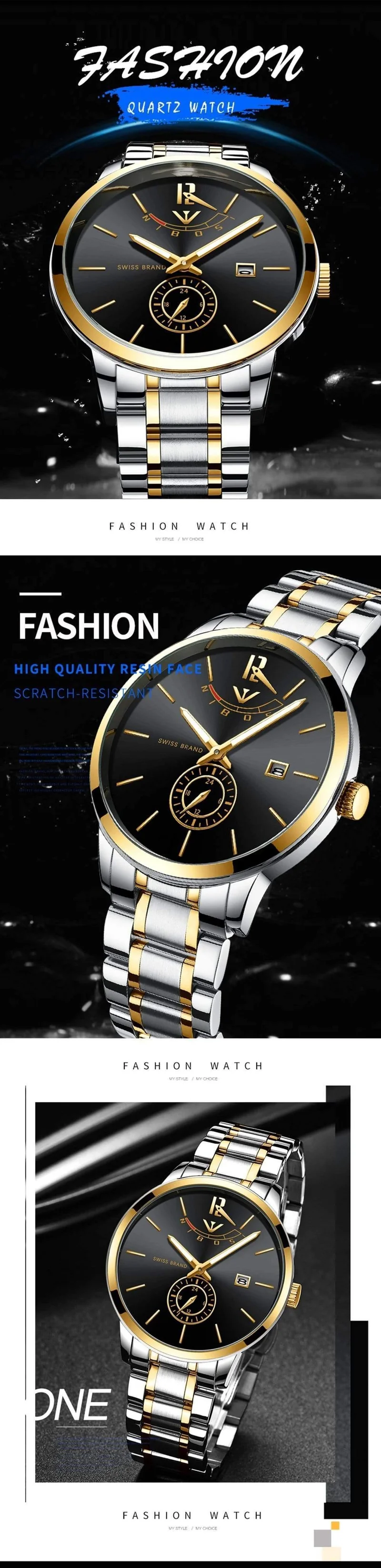 Gold Uhr Herren Uhren Top Marke Luxus Sport Quarz Uhr Business Wasserdichte Armbanduhr